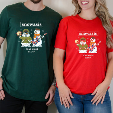 Snowasis Some Might Sleigh Christmas Matching T-Shirts For Couples